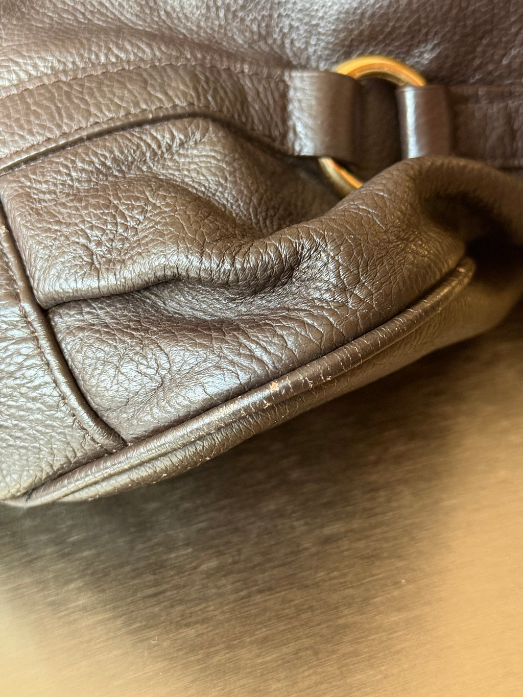 MIU MIU BROWN LOCK BAG