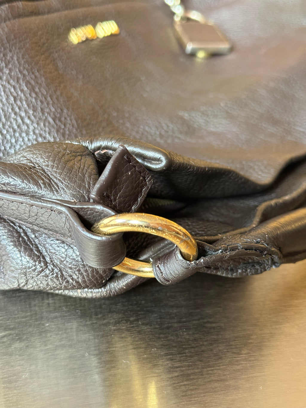MIU MIU BROWN LOCK BAG