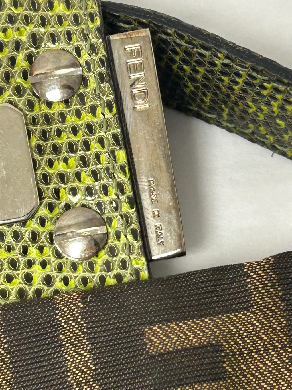 FENDI FLORAL BEADED ZUCCA BAGUETTE