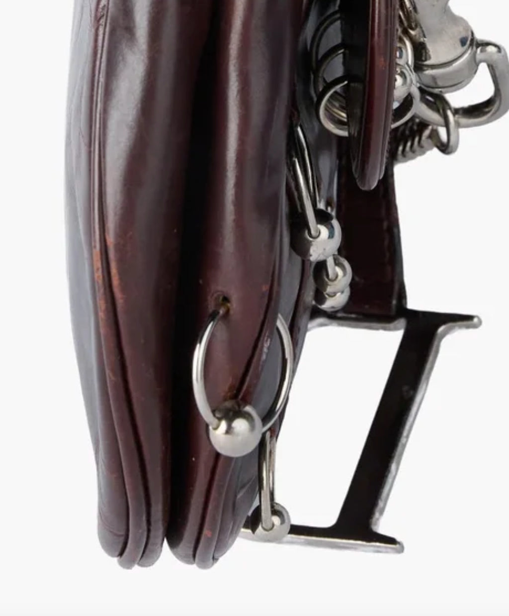 RARE Dior Hardcore Pierced Brown Saddle Bag
