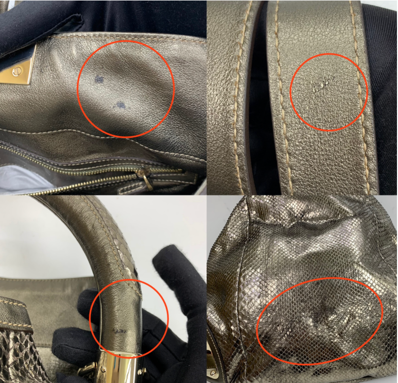GUCCI METALLIC PYTHON BABOUSKA INDY HOBO