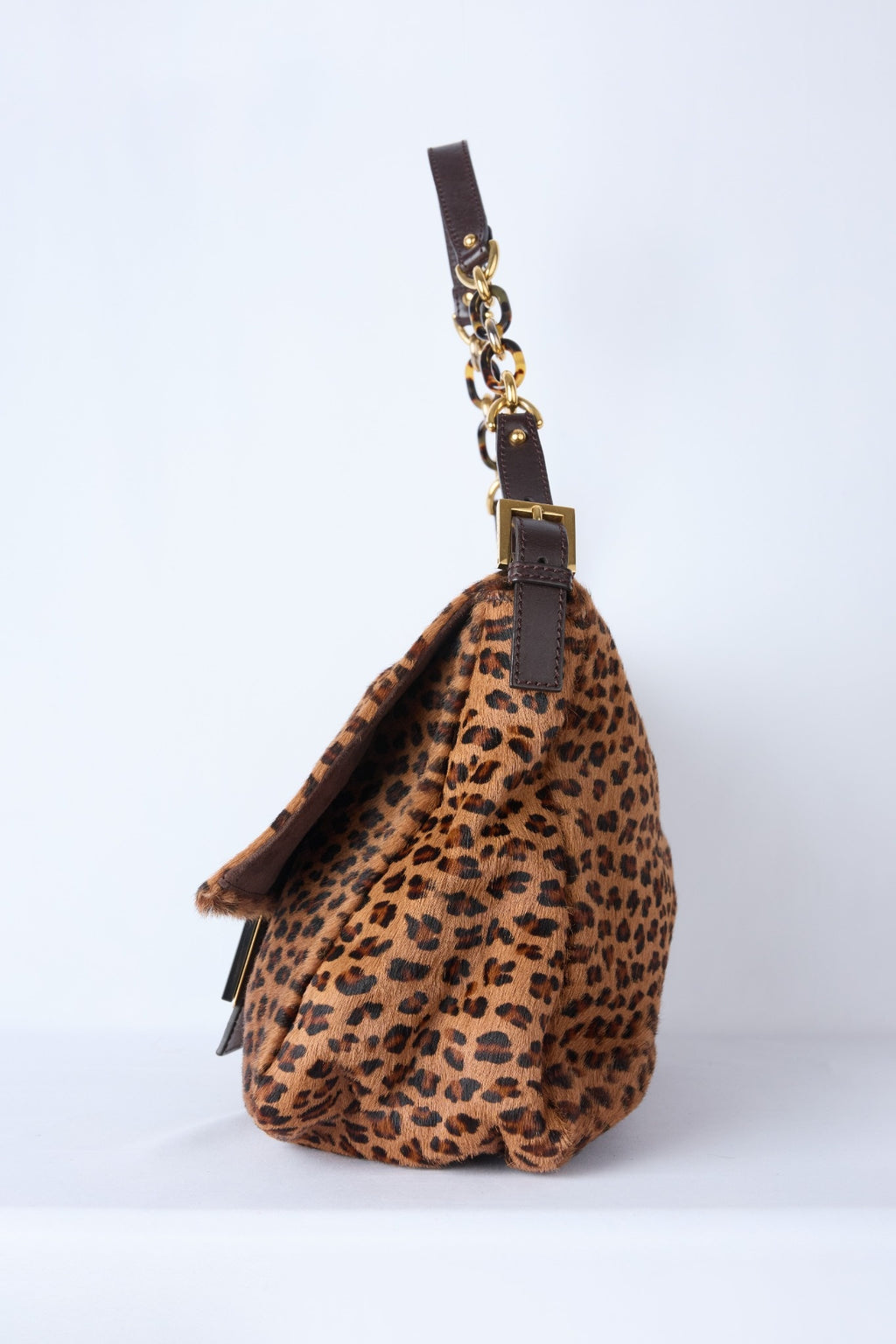 FENDI LEOPARD PONY HAIR MAMMA BAGUETTE
